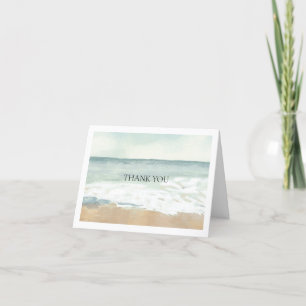 Beach Wedding Folded  Thank You Card