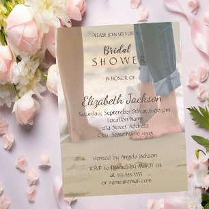 Beach Wedding,Foots Bridal Shower Invitation