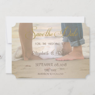 Beach Wedding,Foots Save The Date