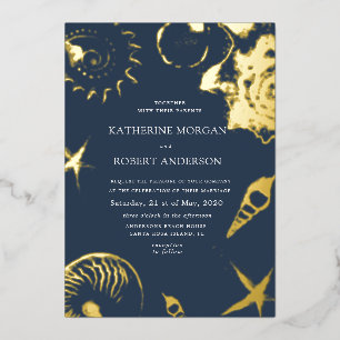 Beach wedding golden blue Wedding