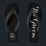 Beach Wedding Groom Flip Flops<br><div class="desc">Custom bride and groom beach wedding flip flops on black and white. Personalise it with your names and wedding date or customise it further if you wish to change the colours or to adjust the layout.</div>