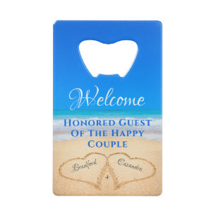 Beach Wedding Hearts in Sand Welcome