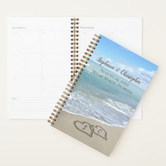 Beach Wedding Hearts in the Sand Elegant Planner