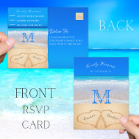Beach Wedding Hearts in the Sand RSVP