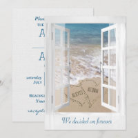 Beach Wedding Hearts with Names In Window