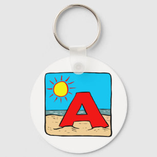 Beach Wedding Ideas Letter A Key Ring