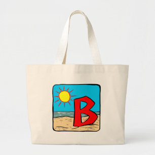 Beach Wedding Ideas Letter B Large Tote Bag