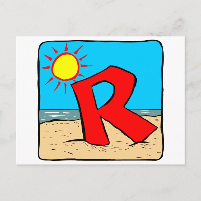 Beach Wedding Ideas Letter R Postcard (Front)