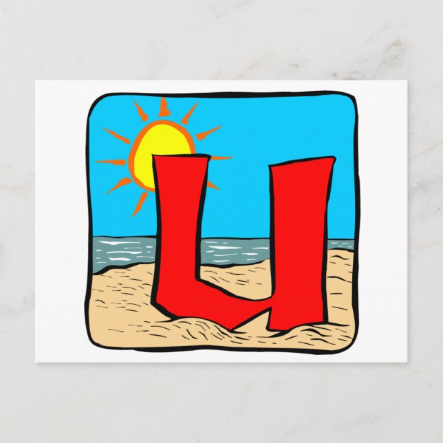 Beach Wedding Ideas Letter U Postcard (Front)