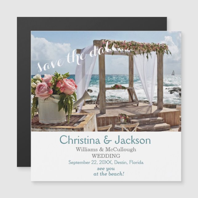 Beach Wedding Image Save the Date Wedding Magnetic Invitation (Front/Back)