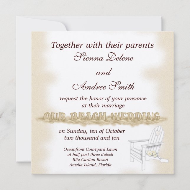 Beach Wedding Invitation (Front)