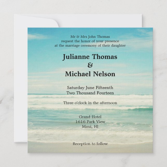 Beach Wedding Invitation (Front)
