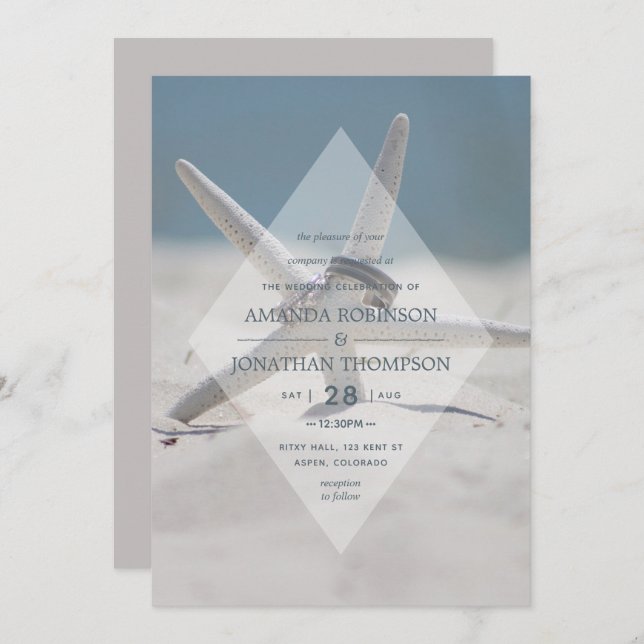 Beach Wedding Invitation (Front/Back)