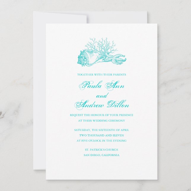 Beach Wedding Invitation (Front)