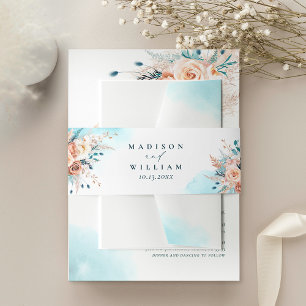 Beach Wedding Invitation Belly Band