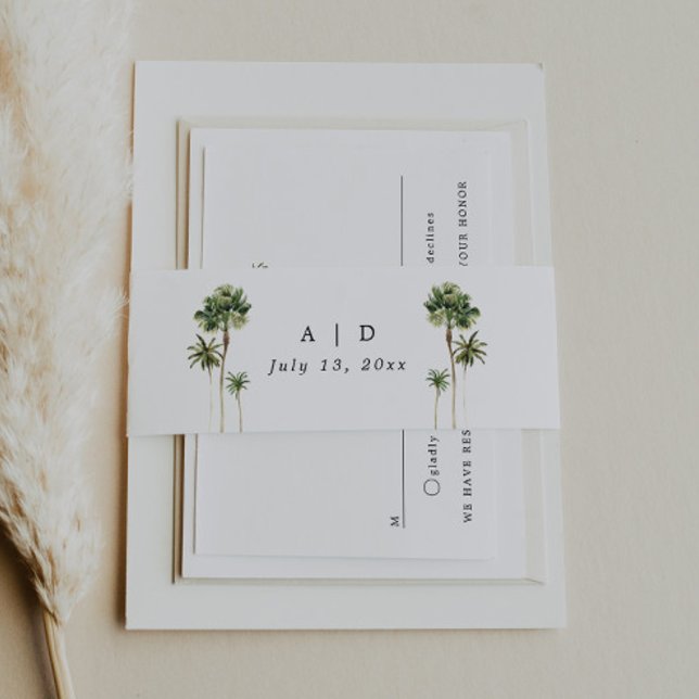 Beach Wedding Invitation Belly Band Wrap (Creator Uploaded)