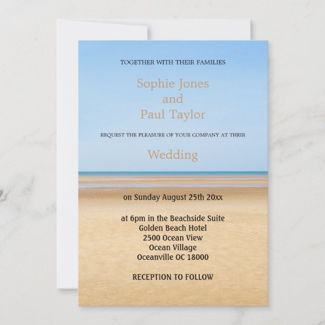 Beach Wedding Invitation Card (Front)