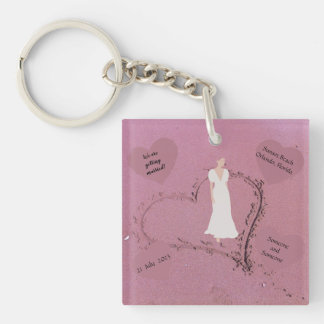 Beach Wedding Invitation Key Ring