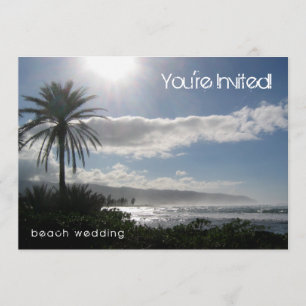 Beach Wedding Invitation Palm Tree