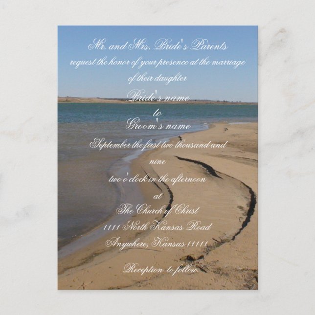 Beach Wedding invitation Postcard (Front)
