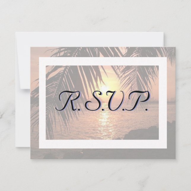 Beach Wedding Invitation R.S.V.P. (Front)