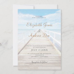 Beach Wedding Invitation Seaside/Oceanside Wedding