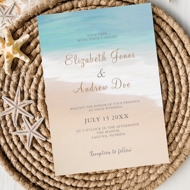 Beach Wedding Invitation Seaside/Oceanside Wedding (Creator Uploaded)