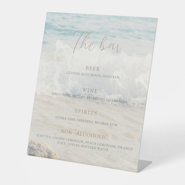 Beach Wedding Invitation Seaside/Oceanside Wedding Pedestal Sign (Front)