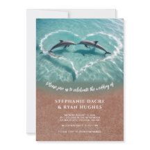 Beach wedding invitation, tropical wedding