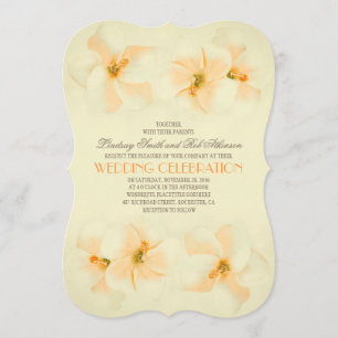 Beach wedding invitation with hibiscus