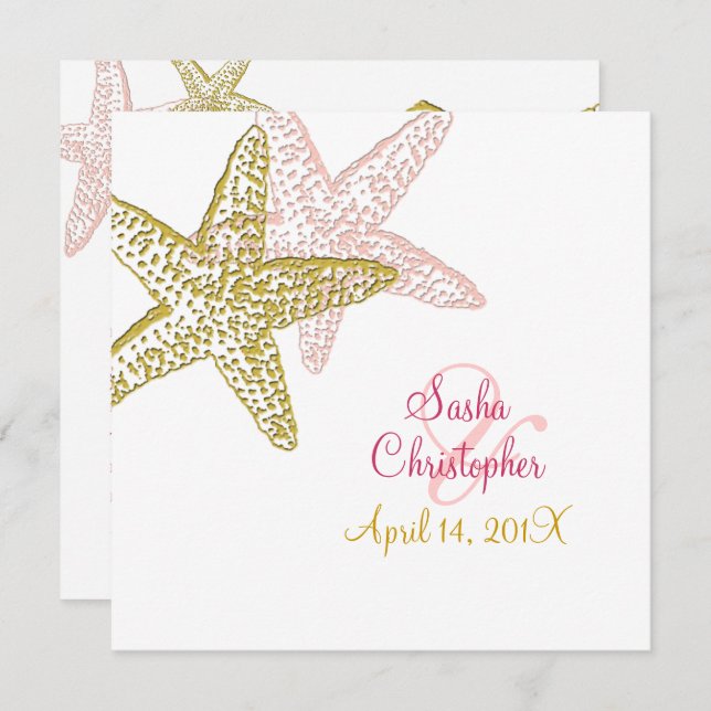 Beach Wedding Invitations/speckles stock Invitation (Front/Back)