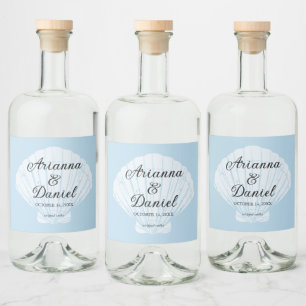 Beach Wedding Liquor Bottle Labels