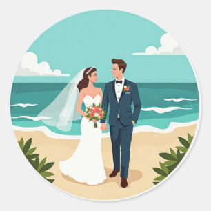 Beach Wedding Love Sticker