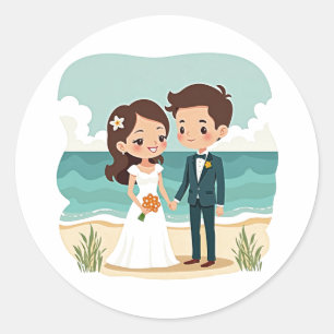 Beach Wedding Love Stickers