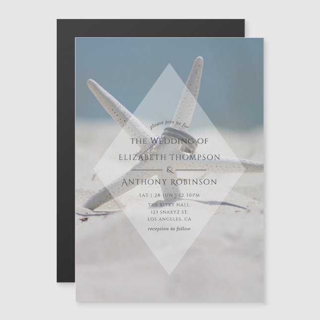 Beach Wedding Magnetic Invitation (Front/Back)