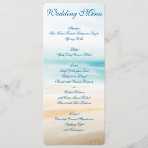 Beach Wedding Menu Custom Invitations