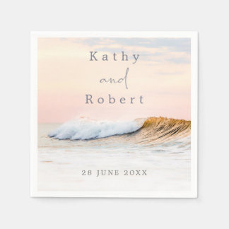 BEACH WEDDING NAPKINS | OCEAN SUNSET