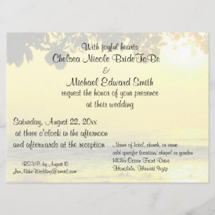 Beach Wedding Ocean Sunset Invitation