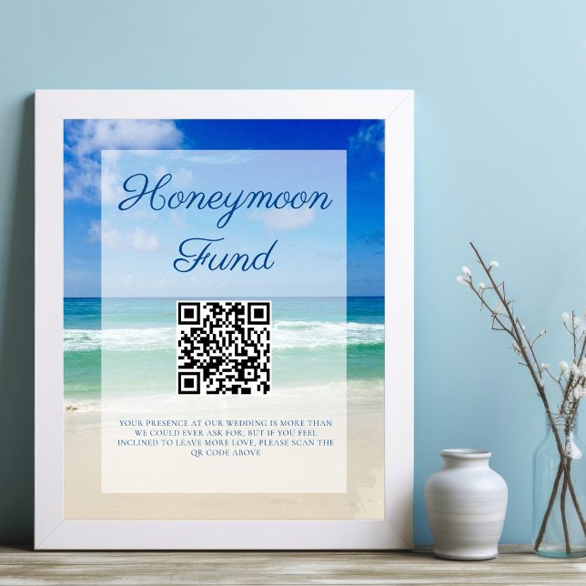 Beach Wedding Ocean Waves Photo Honeymoon Fund Poster (Creator Uploaded)