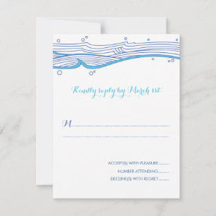Beach Wedding Ocean Waves Reply Card