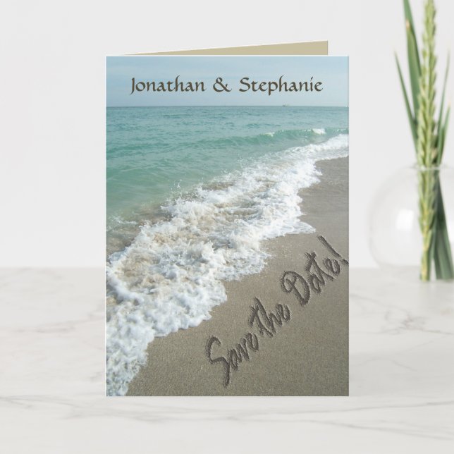 Beach Wedding or Destination Save the Date Announcement (Front)