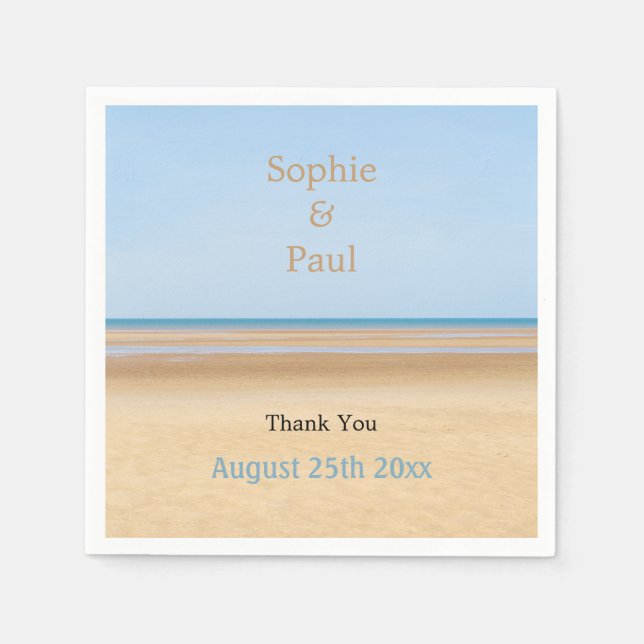 Beach Wedding Paper Napkins (Front)