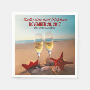 beach wedding paper napkins