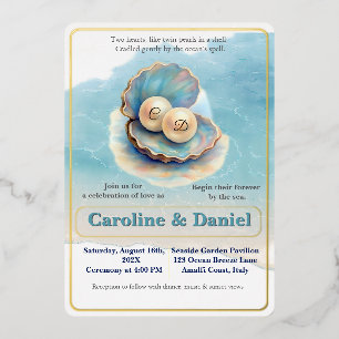 Beach Wedding Pearls Shell Elegant Ocean Theme
