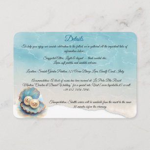 Beach Wedding Pearls Shell Elegant Ocean Theme  Enclosure Card