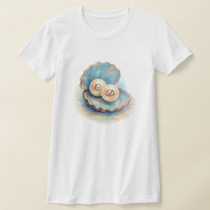 Beach Wedding Pearls Shell Elegant Ocean Theme T-Shirt