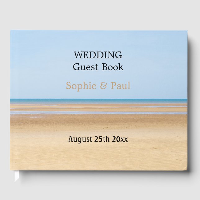 Beach Wedding Personalised Guestbook (Front)