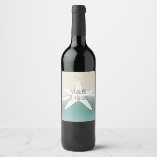 Beach Wedding Personalised Wine Bottle Labels