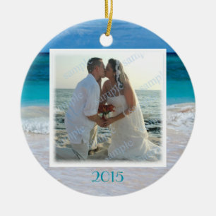 Beach Wedding Photo Frame Tropical Ocean Ornaments
