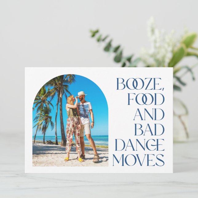Beach Wedding Photo Save the Dates Announcement (Standing Front)